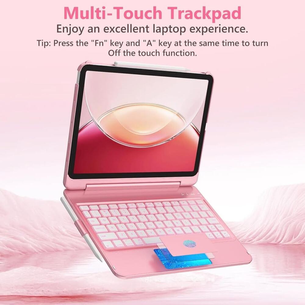 FUWANG Touch For IPad Air 11 Inch Air 5th 4th Generation Case With Keyboard - On - Picture 6 of 10